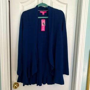 NWT XL Lilly Pulitzer Marette Cashmere Cardigan in True Navy